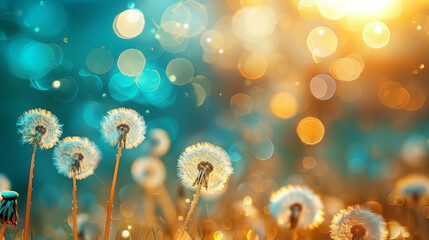 dandelion in the wind background panorama