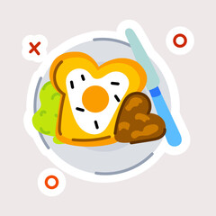Here’s a flat sticker of a lovely breakfast 