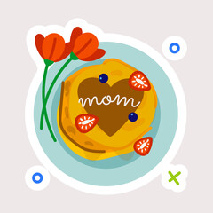 Download flat sticker mom pancakes 