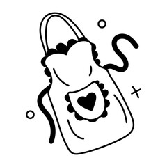 Grab this glyph sticker of a kitchen apron 