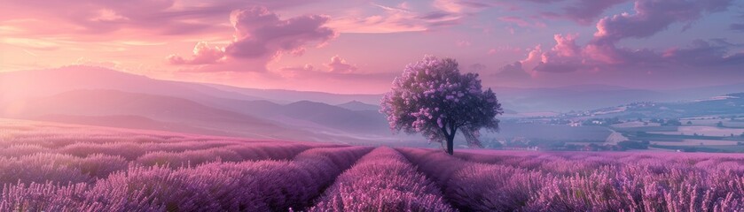 Gentle zephyr over a lavender field