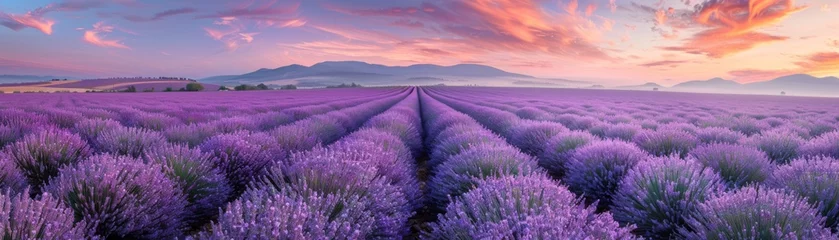 Wandaufkleber Gentle zephyr over a lavender field © AlexCaelus