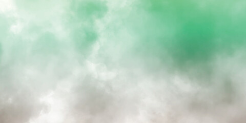 Green and white watercolor background. Watercolor background texture. Blue sky and clouds.