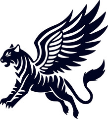 Flying tiger logo illustration design.