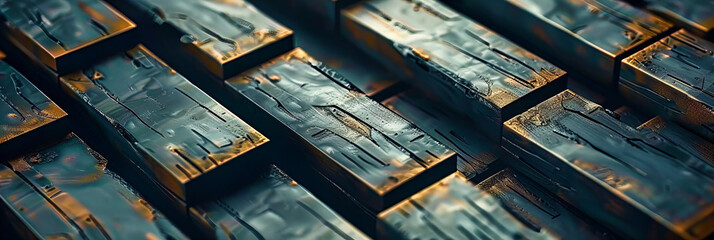 The Essence of Wealth: Shimmering Gold Bars Captured in Detail, Symbolizing Opulence, Investment, and Financial Security
