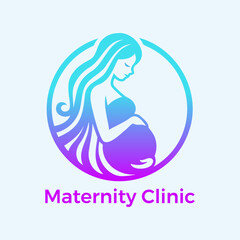 Gradient Logo of Pregnant Woman 