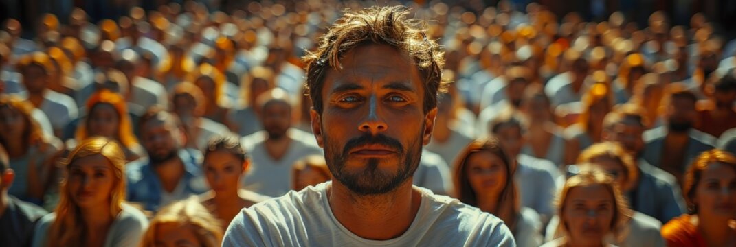 Commanding figure captures attention with confidence and poise