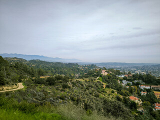 Panorama des collines d'Hollywood et vue de la ville de  Los Angeles Californie, États-Unis