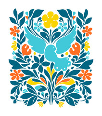 Hand drawn vector illustration. Drawn folk illustration flower groovy Y2K set. Vector posters in trendy retro psychedelic 2000s style. Aesthetic hippie. Girly cute design.