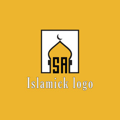 SA initial monogram for islamic logo with mosque icon design