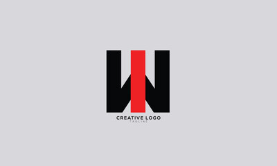 WI IW Abstract initial monogram letter alphabet logo design