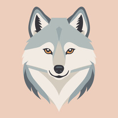 Cute wolf illustration vector design