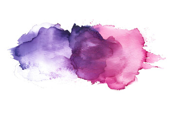 Pink and purple blending watercolor stain on white background.