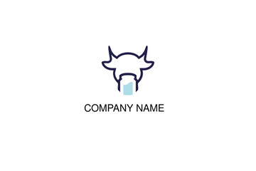 Cow milk outline minimal logo