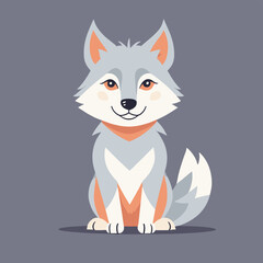 Cute wolf cartoon illustration vector design
