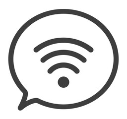 シンプルな黒色のWi-Fiマークと吹き出し