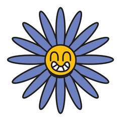 Aster flower cartoon clipart vector good for health theme sticker, product etc