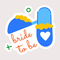 Easy to edit flat sticker of bridal slippers 