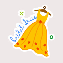 A handy flat sticker bridal dress 