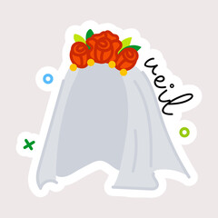 Latest flat sticker of bridal veil 