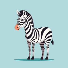 Cute zebra cartoon flat animal illustration vector design