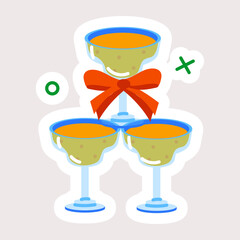 Premium flat sticker of wedding drinks 