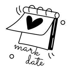 An engaging glyph sticker of mark date 