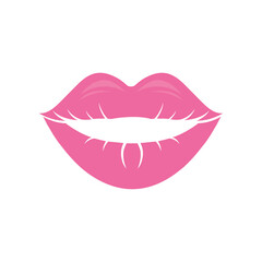 Lips print. Lady's beauty things for girls, illustration a white background. Pinkcore.