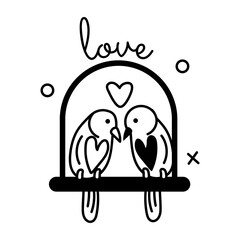 Grab this glyph sticker of bird romance 