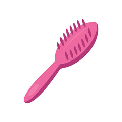 A brush for hair, lady's beauty things, illustration a white background. Pinkcore. Pink for girls