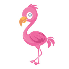 Flamingo. Lady's beauty things for girls, illustration a white background. Pinkcore.