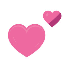 Hearts beautiful. Lady's beauty things for girls, illustration a white background. Pinkcore.