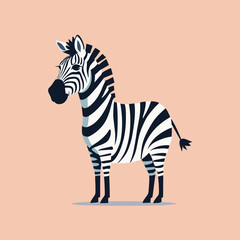 Cute cartoon zebra illustration vector design