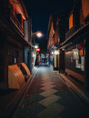 Dark Street Empty In Tokyo