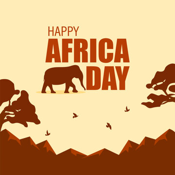 Vector illustration of Happy Africa Day social media feed template
