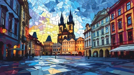 Tuinposter Artistic illustration of Prague city. Czech Republic in Europe. © rabbit75_fot