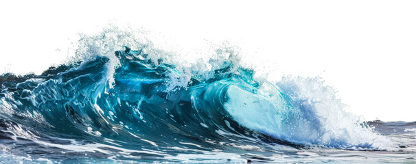 Dynamic blue ocean wave png on transparent background - obrazy, fototapety, plakaty