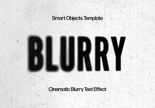 Side Blur Text Effect Mockup