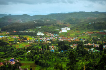Fototapeta na wymiar Landscape of Ooty. Ooty or Ootacamund is a popular hill station in Tamil nadu India.