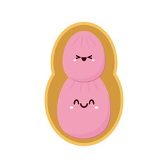 Peanut cartoon vector. Peanut on white background.