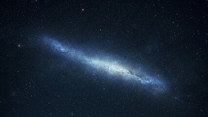 Dark night sky Milky Way and stars on a dark background. Starry sky. Star universe background,...