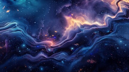 Cosmic abstract patterns, starry night texture, deep space exploration - obrazy, fototapety, plakaty