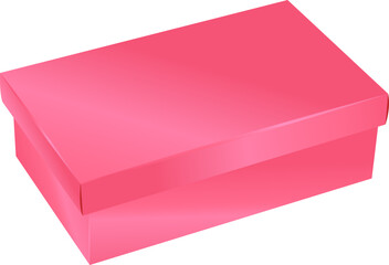Pink box for luxury gift 3D isolated view illustration