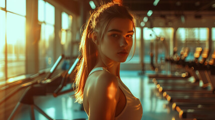 portrait of a woman at the gym