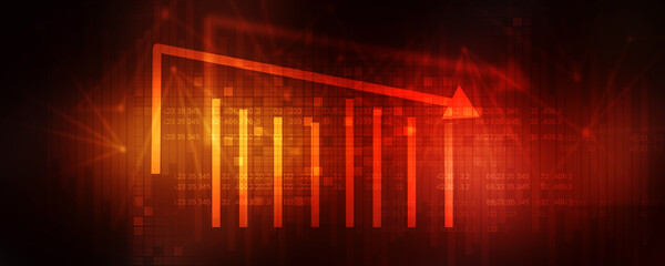 2d illustration Stock market online business concept. business Graph 