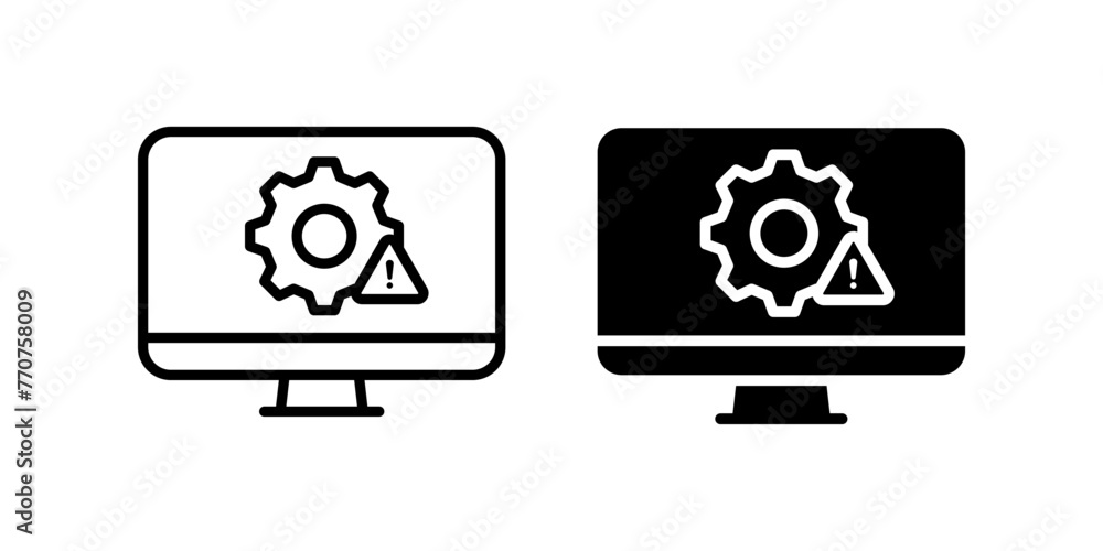 Poster system error icon. computer error sign. for mobile concept and web design. vector illustration
