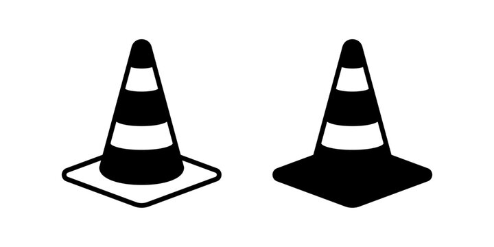Traffic cone icon. Traffic warning sign. for mobile concept and web design. vector illustration