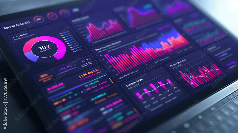 Poster screenshot of a modern minimalist dashboard for ecommerce data visualization and reporting, the back