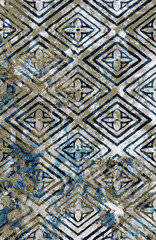 Carpet and Fabric print design with grunge and distressed texture repeat pattern 
