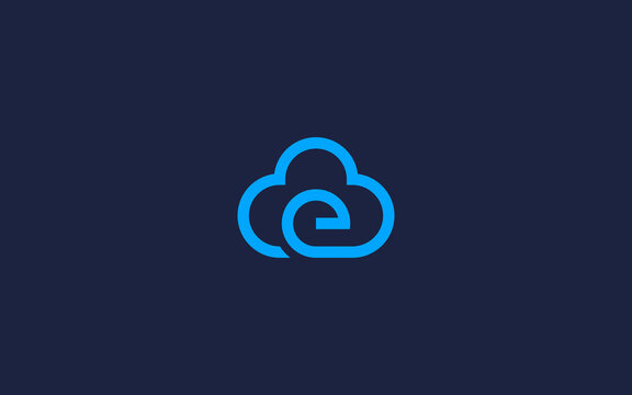 letter e with clouds logo icon design vector design template inspiration